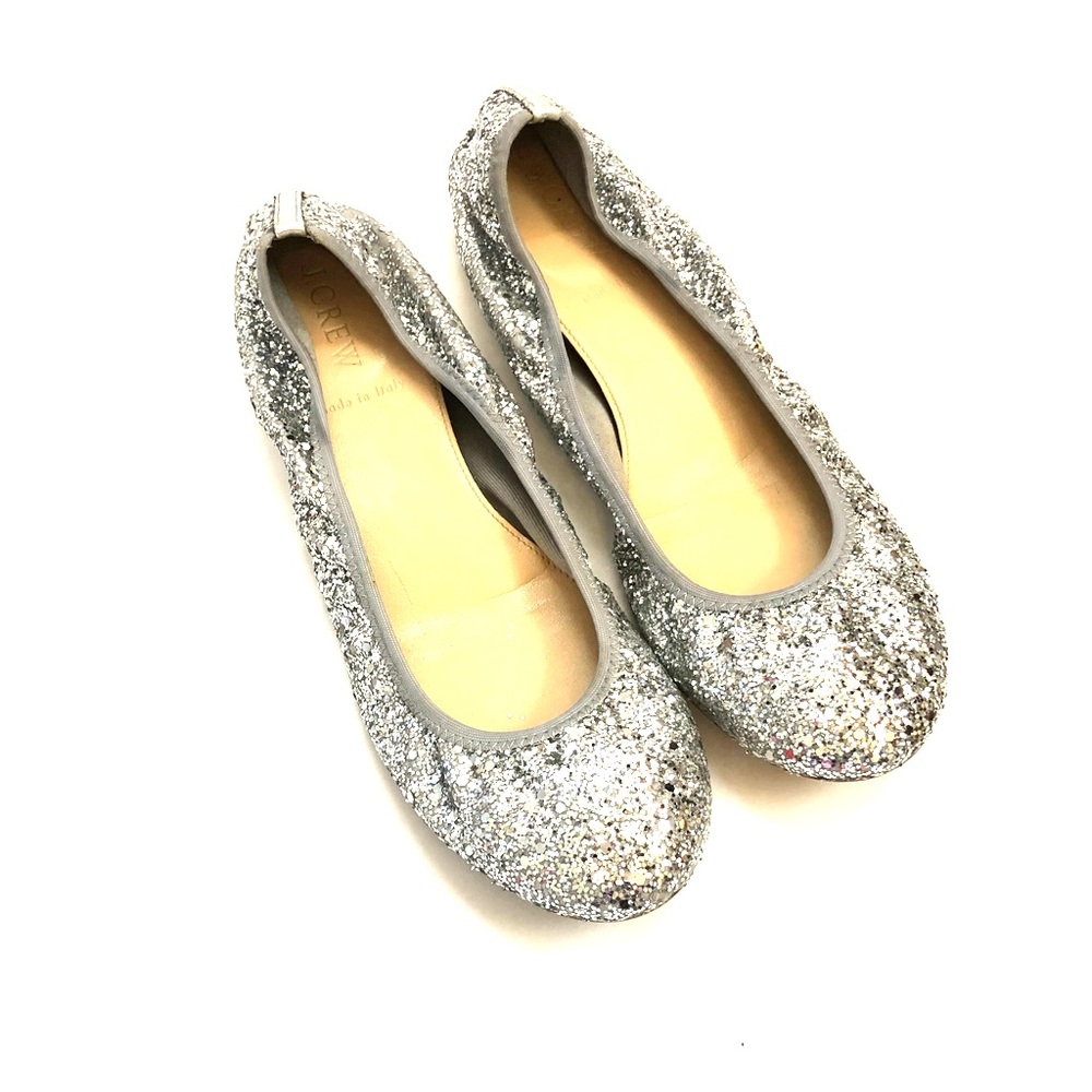 J.Crew Lula Glitter Ballet Flats
